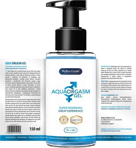 Aqua Orgasm Gel 150 ml - Żel poślizgowy pobudzający doznania