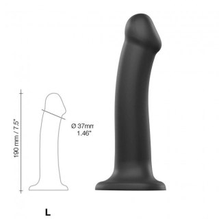 Silicone Bendable Dildo Double Density Black L