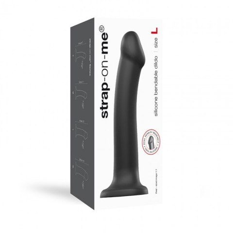 Silicone Bendable Dildo Double Density Black L