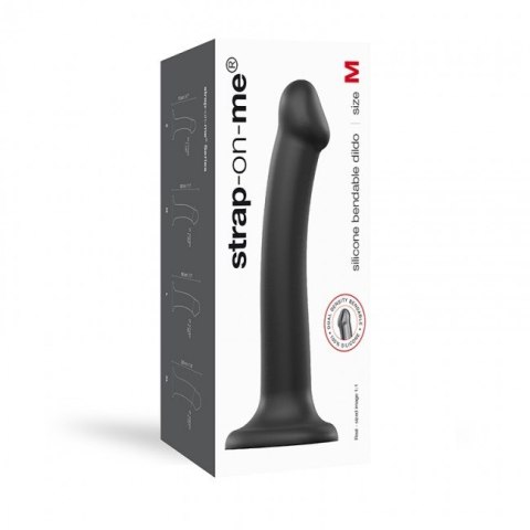 Silicone Bendable Dildo Double Density Black M