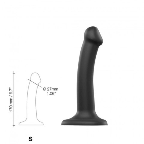 Silicone Bendable Dildo Double Density Black S