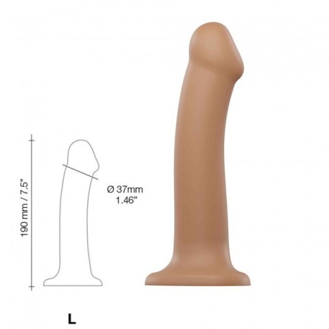 Silicone Bendable Dildo Double Density Caramel L