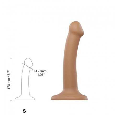 Silicone Bendable Dildo Double Density Caramel S