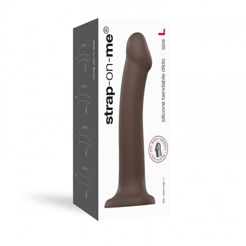 Silicone Bendable Dildo Double Density Chocolate L