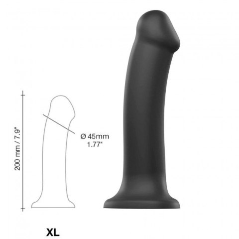 Silicone Bendable Dildo Double Density Black XL