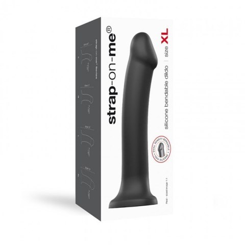 Silicone Bendable Dildo Double Density Black XL