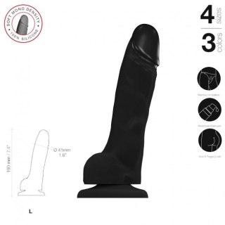 Soft Realistic Dildo Black L