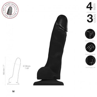 Soft Realistic Dildo Black M