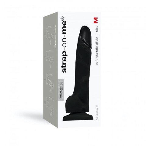 Soft Realistic Dildo Black M