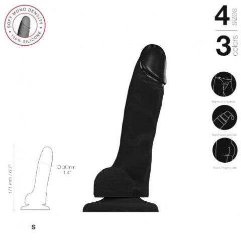 Soft Realistic Dildo Black S