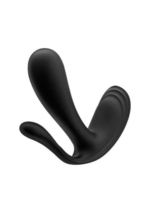 Korek z dwoma wypustkami sterowany aplikacją Satisfyer Top Secret+ Connect App Black