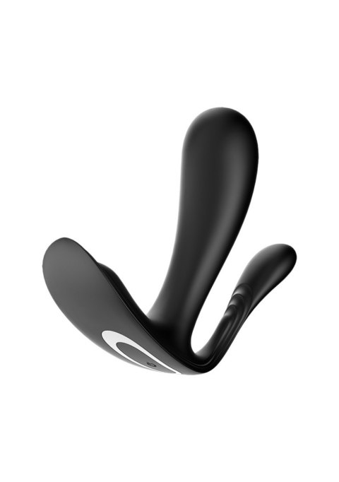 Korek z dwoma wypustkami sterowany aplikacją Satisfyer Top Secret+ Connect App Black