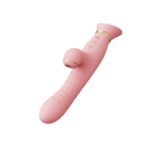 Pulsator z wibracjami oraz główką w kształcie róży Zalo Rose Thruster Strawberry Pink