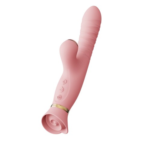 Pulsator z wibracjami oraz główką w kształcie róży Zalo Rose Thruster Strawberry Pink