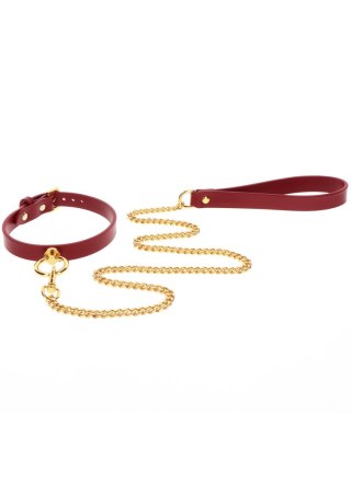 Wegańska skórzana obroża ze smyczą Taboom O-Ring Collar and Chain Leash