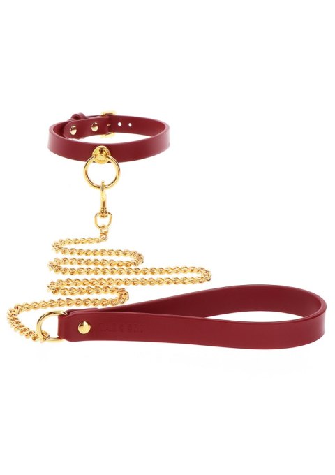 Wegańska skórzana obroża ze smyczą Taboom O-Ring Collar and Chain Leash