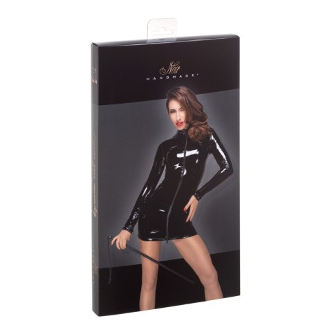 Winylowa sukienka z dwustronnym zamkiem Noir Handmade F187 PVC mini dress with black 2-way zipper in the front XXL