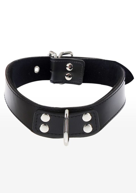 Czarna obroża z ekoskóry Taboom Elegant D-Ring Collar Black