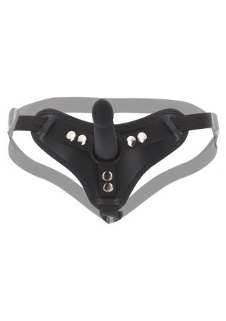 Czarna uprząż z dildem Taboom Strap-On Harness Black with Dong S