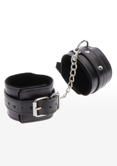 Czarne kajdanki na nogi z ekoskóry Taboom Ankle Cuffs Black