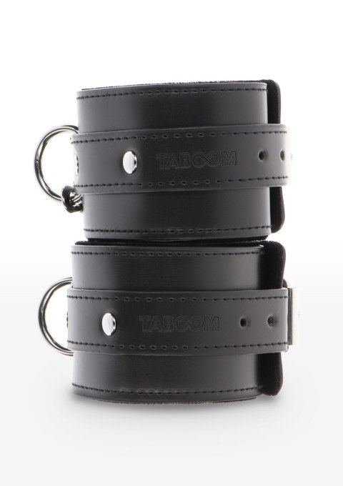 Czarne kajdanki na nogi z ekoskóry Taboom Ankle Cuffs Black