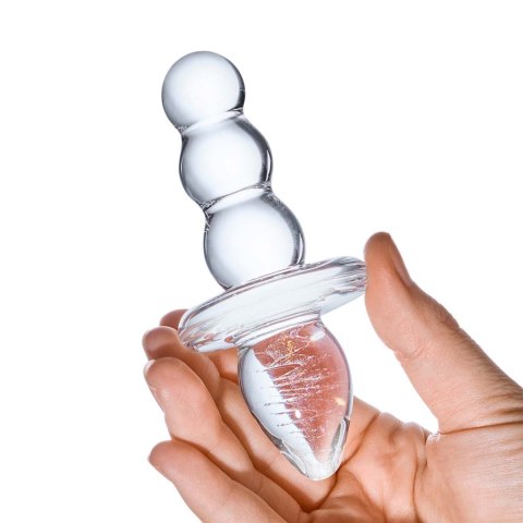 Dwustronna korek analny Glas Titus Beaded Glass Butt Plug