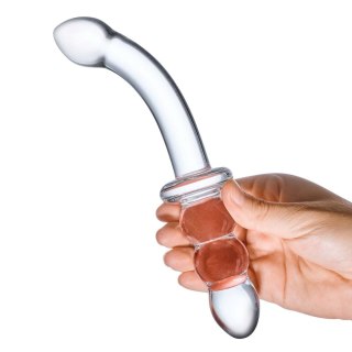 Dwustronne szklane dildo Glas Ribbed G-Spot Glass Dildo