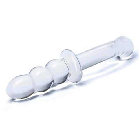 Dwustronne szklane dildo Glas Ribbed G-Spot Glass Dildo