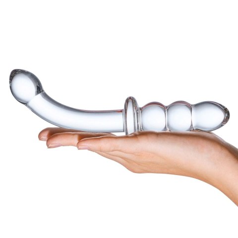 Dwustronne szklane dildo Glas Ribbed G-Spot Glass Dildo