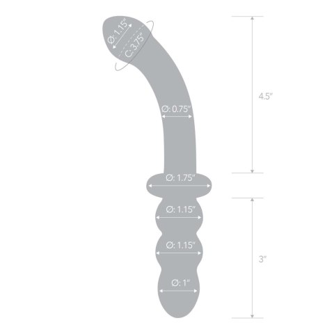 Dwustronne szklane dildo Glas Ribbed G-Spot Glass Dildo