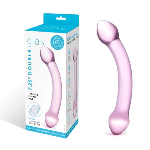 Fioletowe dwustronne szklane dildo Glas Double Trouble Purple Glass Dildo