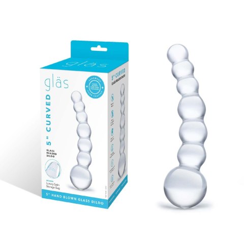 Kulkowe szklane dildo do stymulacji punktu G Glas Curved Glass Beaded Dildo