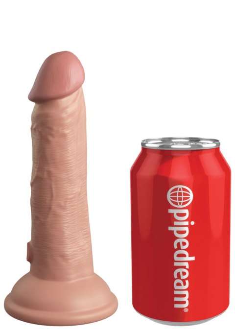 Miękki silikonowy wibrator z twardszym rdzeniem King Cock 6 Inch Dual Density Vibe Cock Light