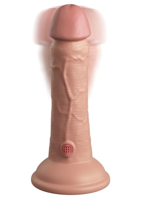 Miękki silikonowy wibrator z twardszym rdzeniem King Cock 6 Inch Dual Density Vibe Cock Light