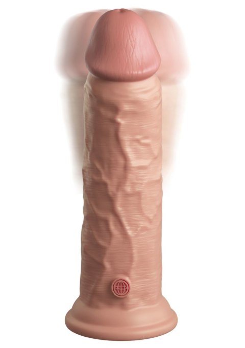 Miękki silikonowy wibrator z twardszym rdzeniem King Cock 8 Inch Dual Density Vibe Cock Light