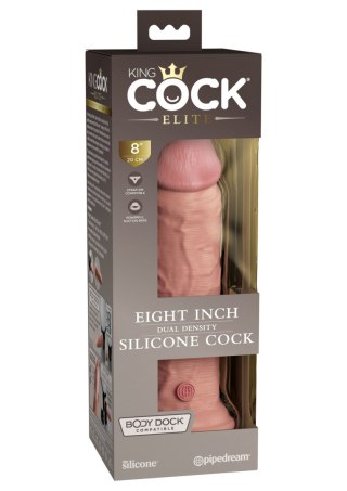 Miękkie silikonowe dildo z twardszym rdzeniem King Cock 8 Inch Dual Density Silicone Cock Light