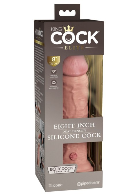 Miękkie silikonowe dildo z twardszym rdzeniem King Cock 8 Inch Dual Density Silicone Cock Light