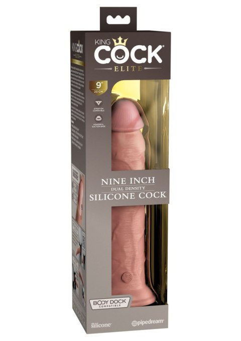 Miękkie silikonowe dildo z twardszym rdzeniem King Cock 9 Inch Dual Density Silicone Cock Light