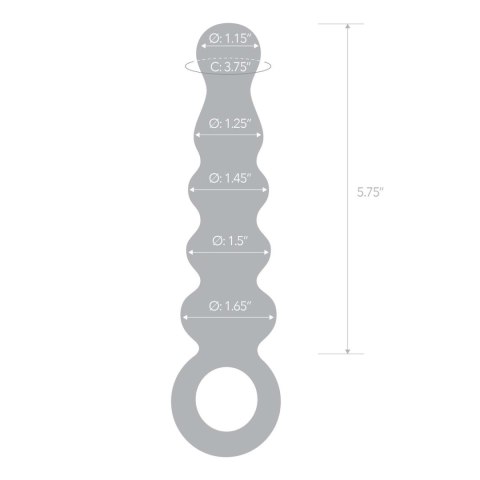 Różowe szklane dildo z uchwytem Glas Quintessence Beaded Glass Anal Slider