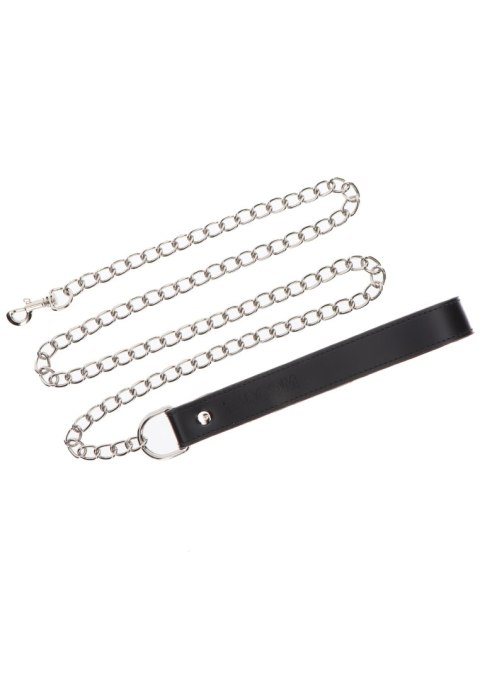 Smycz z czarnym uchwytem z ekoskóry Taboom Chain Leash Black