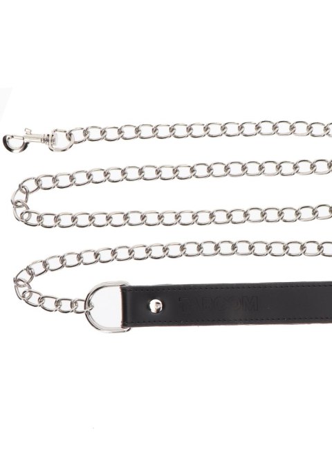 Smycz z czarnym uchwytem z ekoskóry Taboom Chain Leash Black