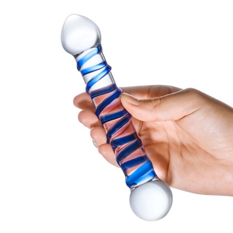 Szklane dildo ze spiralnym wybrzuszeniem Glas Spiral Dildo