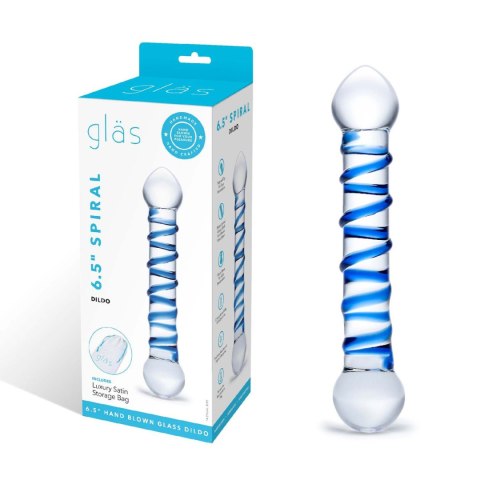 Szklane dildo ze spiralnym wybrzuszeniem Glas Spiral Dildo