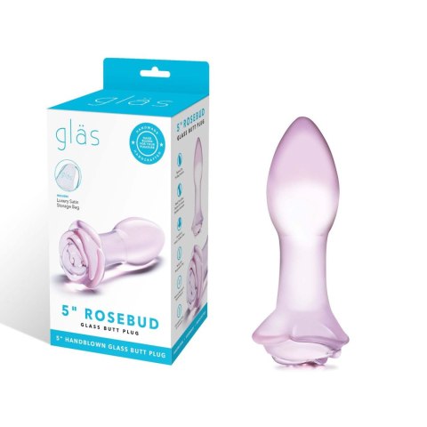 Szklany korek zakończony różą Glas Rosebud Glass Butt Plug