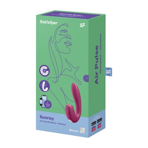 Wibrator z bezdotykowym stymulatorem łechtaczki Satisfyer Sunray Connect App Berry