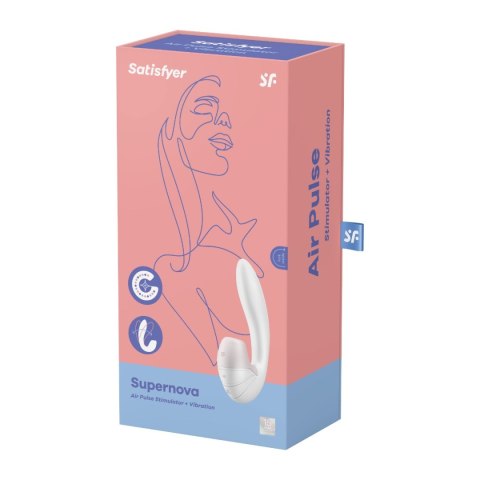 Wibrator z bezdotykowym stymulatorem łechtaczki Satisfyer Supernova White