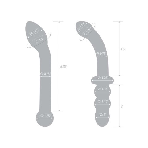 Zestaw dwóch szklanych dild Glas G-Spot Pleasure Glass Dildo Set 2 pcs