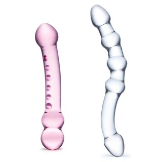 Zestaw dwóch szklanych dild Glas Pleasure Set Double Pleasure Glass Dildo Set