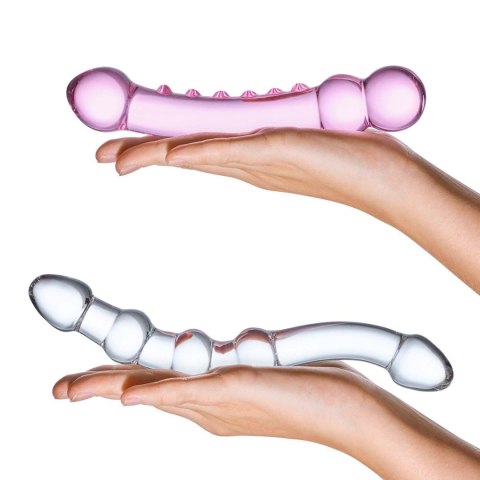 Zestaw dwóch szklanych dild Glas Pleasure Set Double Pleasure Glass Dildo Set