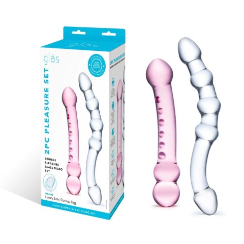 Zestaw dwóch szklanych dild Glas Pleasure Set Double Pleasure Glass Dildo Set